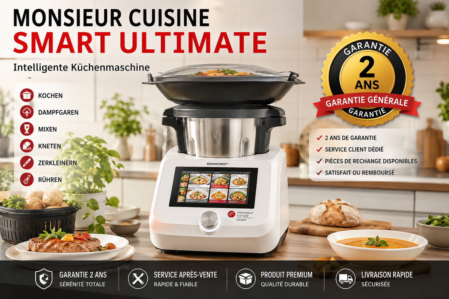 Monsieur Cuisine Smart Ultimate – Intelligente Küchenmaschine mit Premium Zubehör