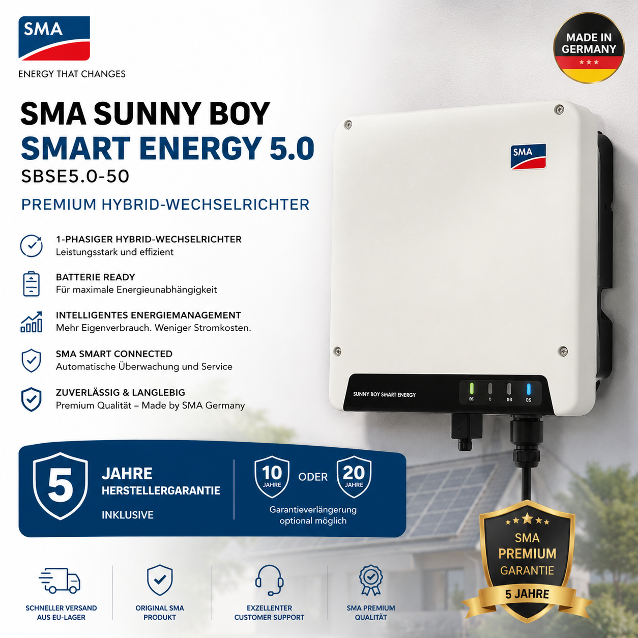 SMA Sunny Boy Smart Energy 5.0 SBSE5.0-50 – Premium Hybrid-Wechselrichter