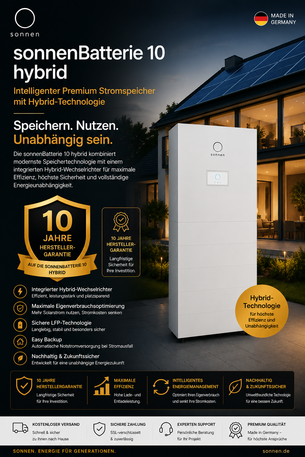sonnenBatterie 10 hybrid – Intelligenter Premium Stromspeicher mit Hybrid-Technologie