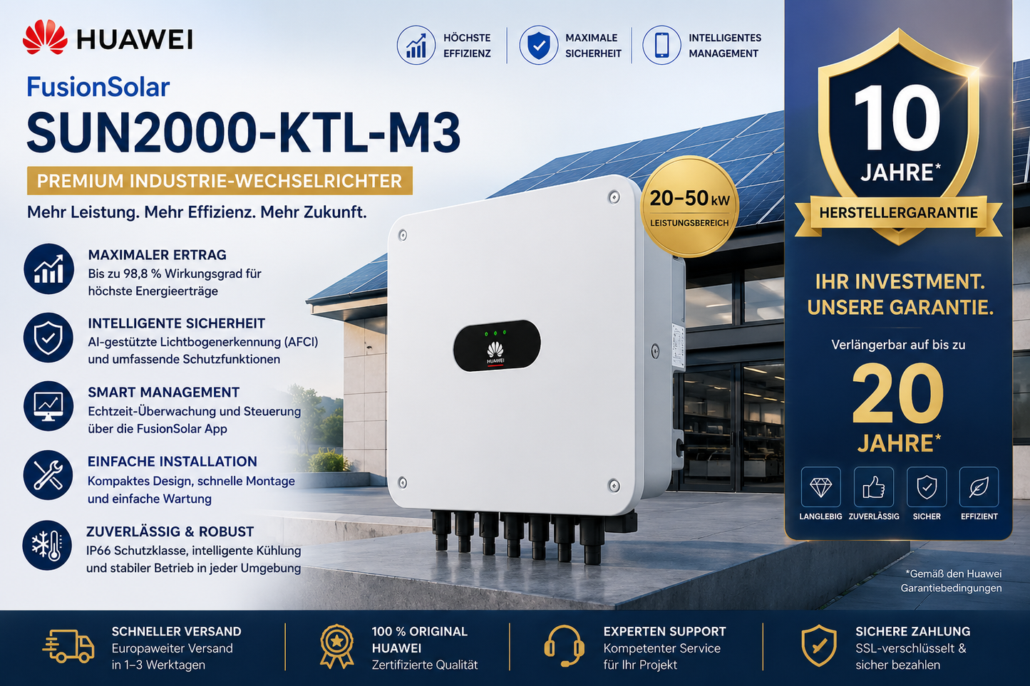 Huawei FusionSolar SUN2000 KTL-M3 – Premium Industrie-Wechselrichter