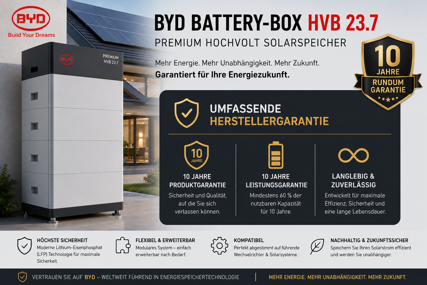 BYD Battery-Box HVB – Premium Hochvolt Solarspeicher