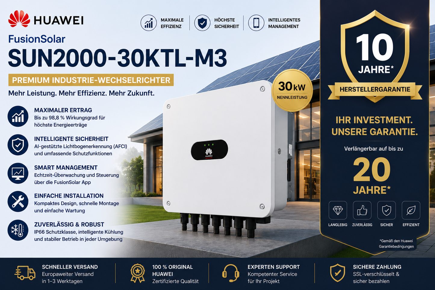 Huawei FusionSolar SUN2000 KTL-M3 – Premium Industrie-Wechselrichter