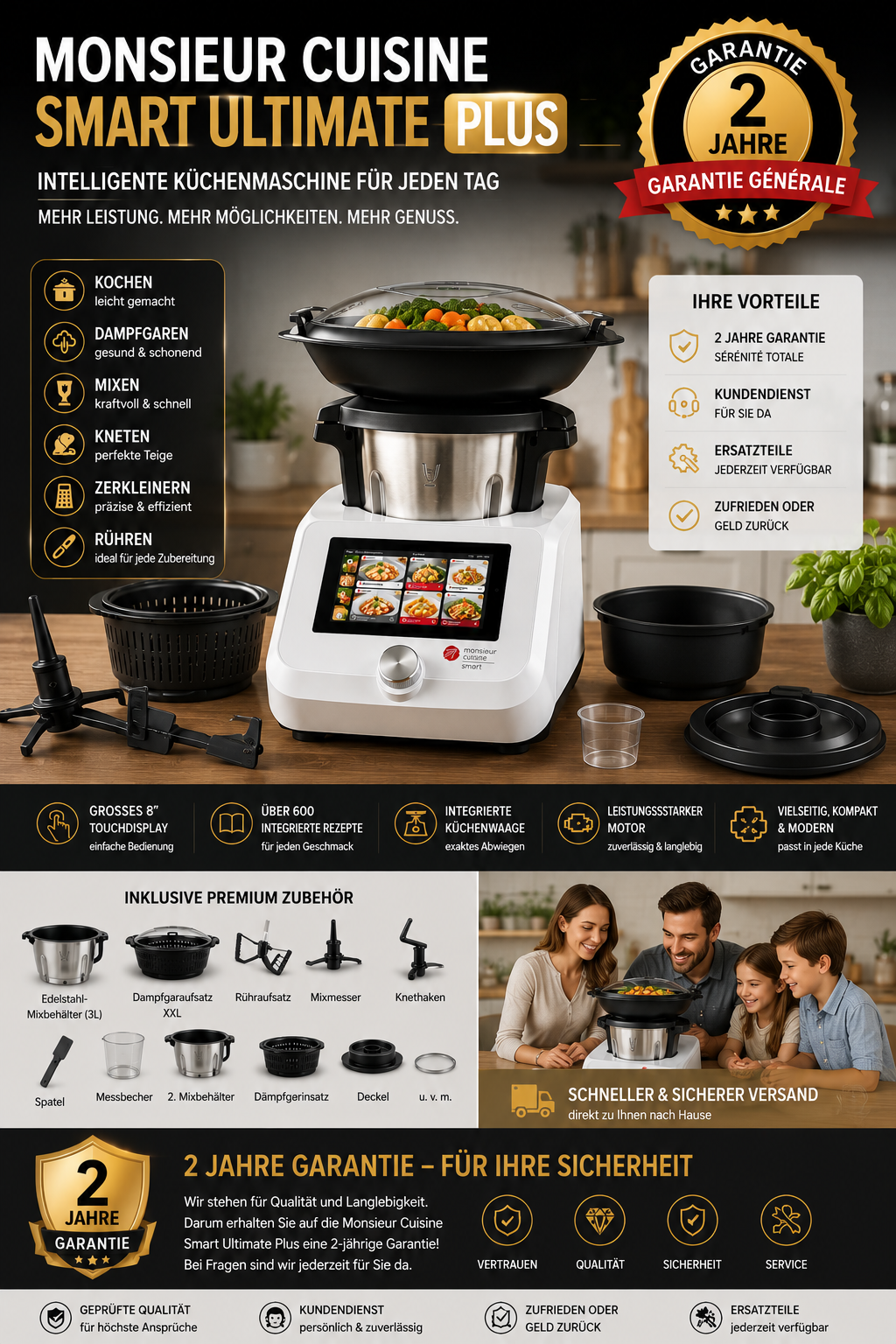 Monsieur Cuisine Smart Ultimate – Intelligente Küchenmaschine mit Premium Zubehör