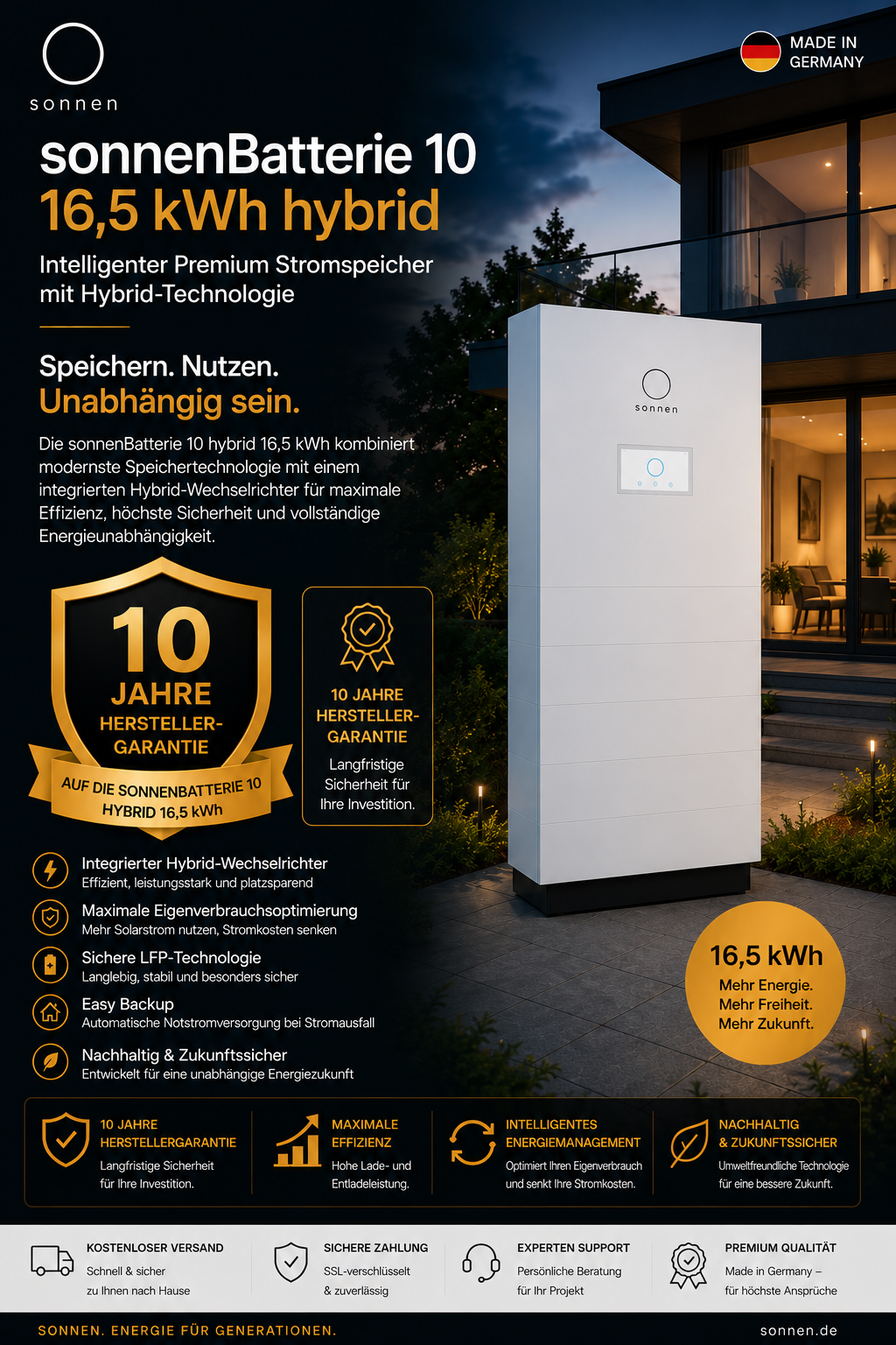 sonnenBatterie 10 hybrid – Intelligenter Premium Stromspeicher mit Hybrid-Technologie