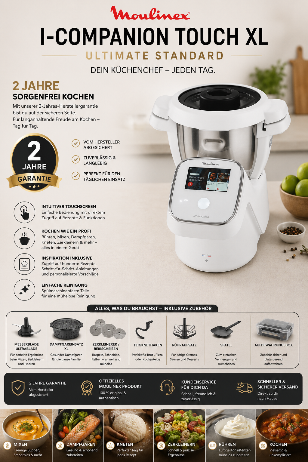 Moulinex i-Companion Touch XL Ultimate – Intelligente Premium Küchenmaschine