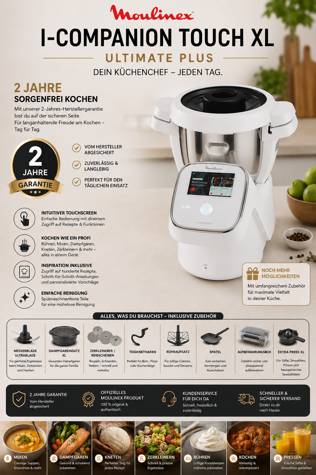 Moulinex i-Companion Touch XL Ultimate – Intelligente Premium Küchenmaschine