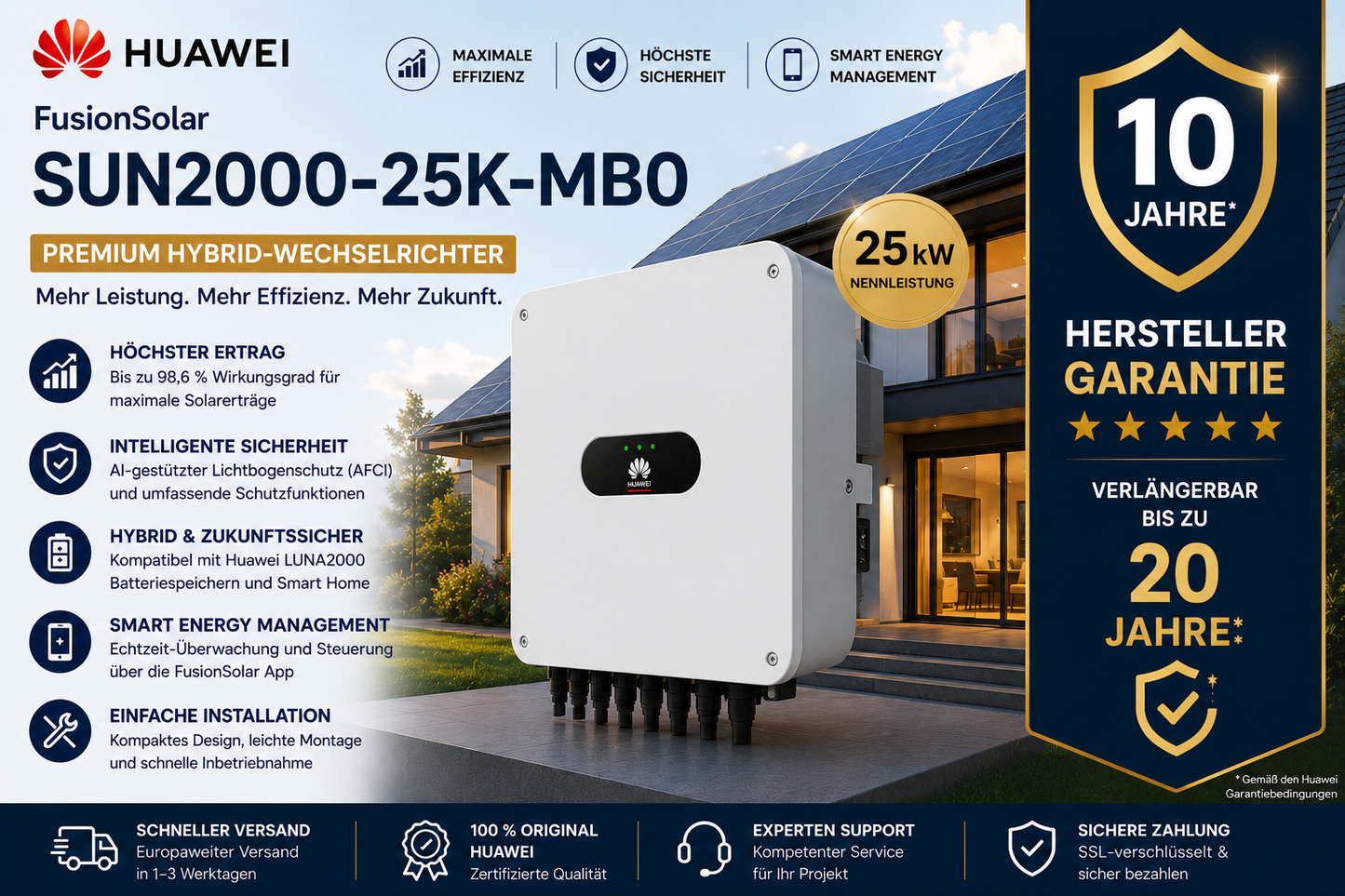 Huawei FusionSolar SUN2000-MB0 – Premium Hybrid-Wechselrichter
