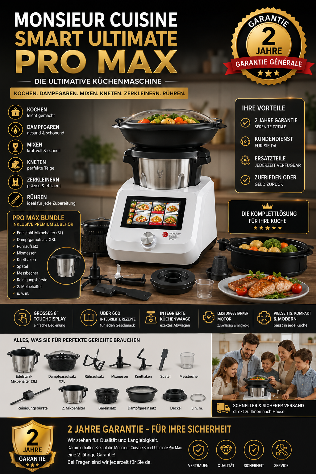 Monsieur Cuisine Smart Ultimate – Intelligente Küchenmaschine mit Premium Zubehör