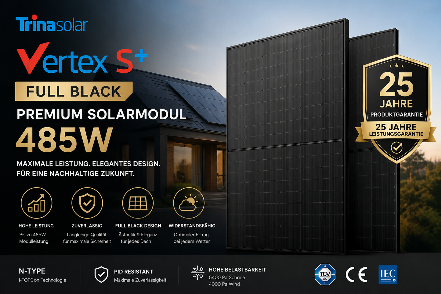 Trina Solar Vertex S+ Full Black Premium Solarmodul