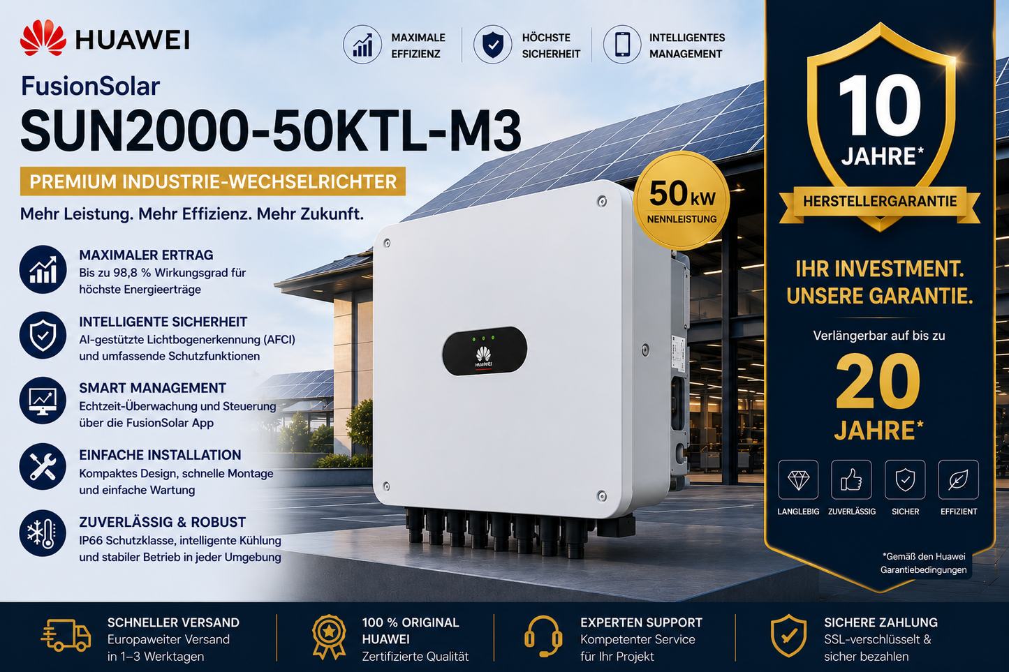 Huawei FusionSolar SUN2000 KTL-M3 – Premium Industrie-Wechselrichter