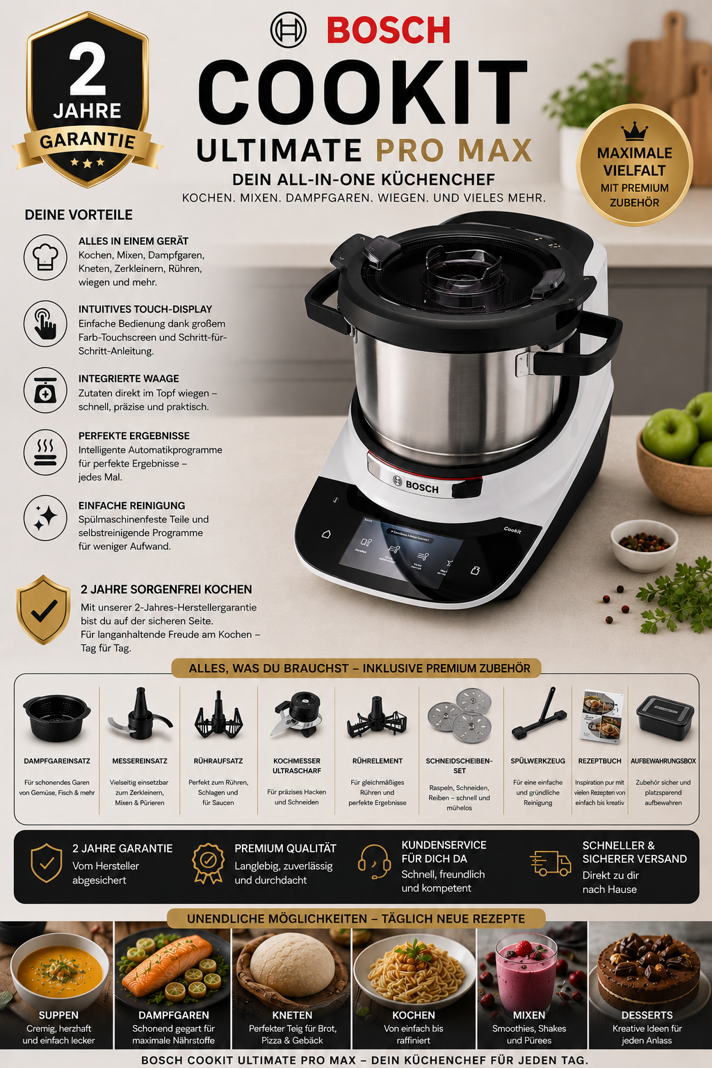 Bosch Cookit Ultimate – Intelligente Premium Küchenmaschine