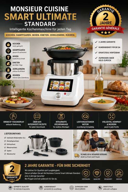 Monsieur Cuisine Smart Ultimate – Intelligente Küchenmaschine mit Premium Zubehör