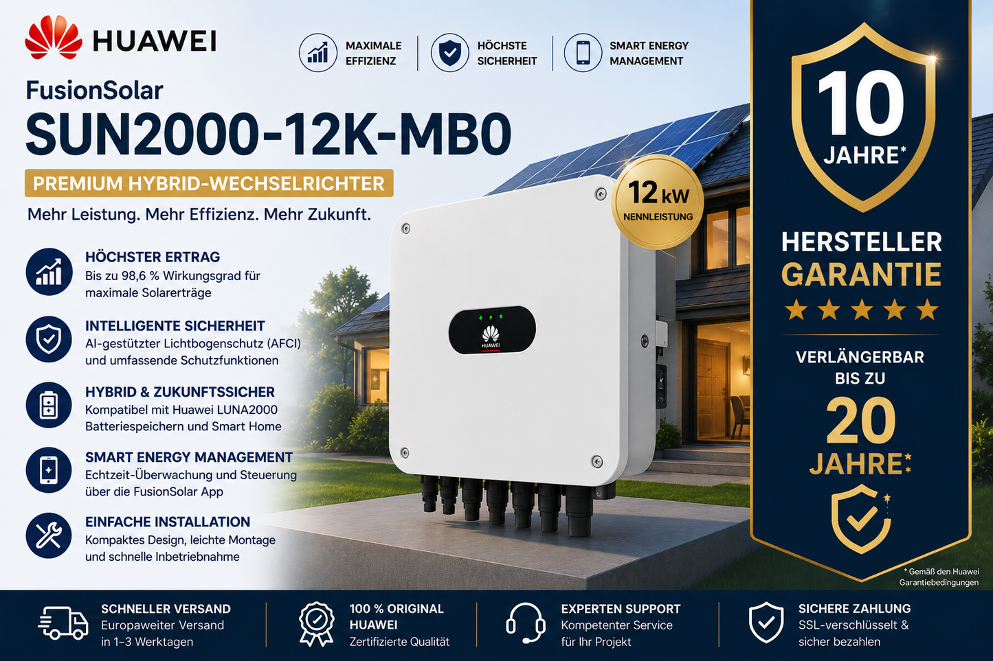 Huawei FusionSolar SUN2000-MB0 – Premium Hybrid-Wechselrichter