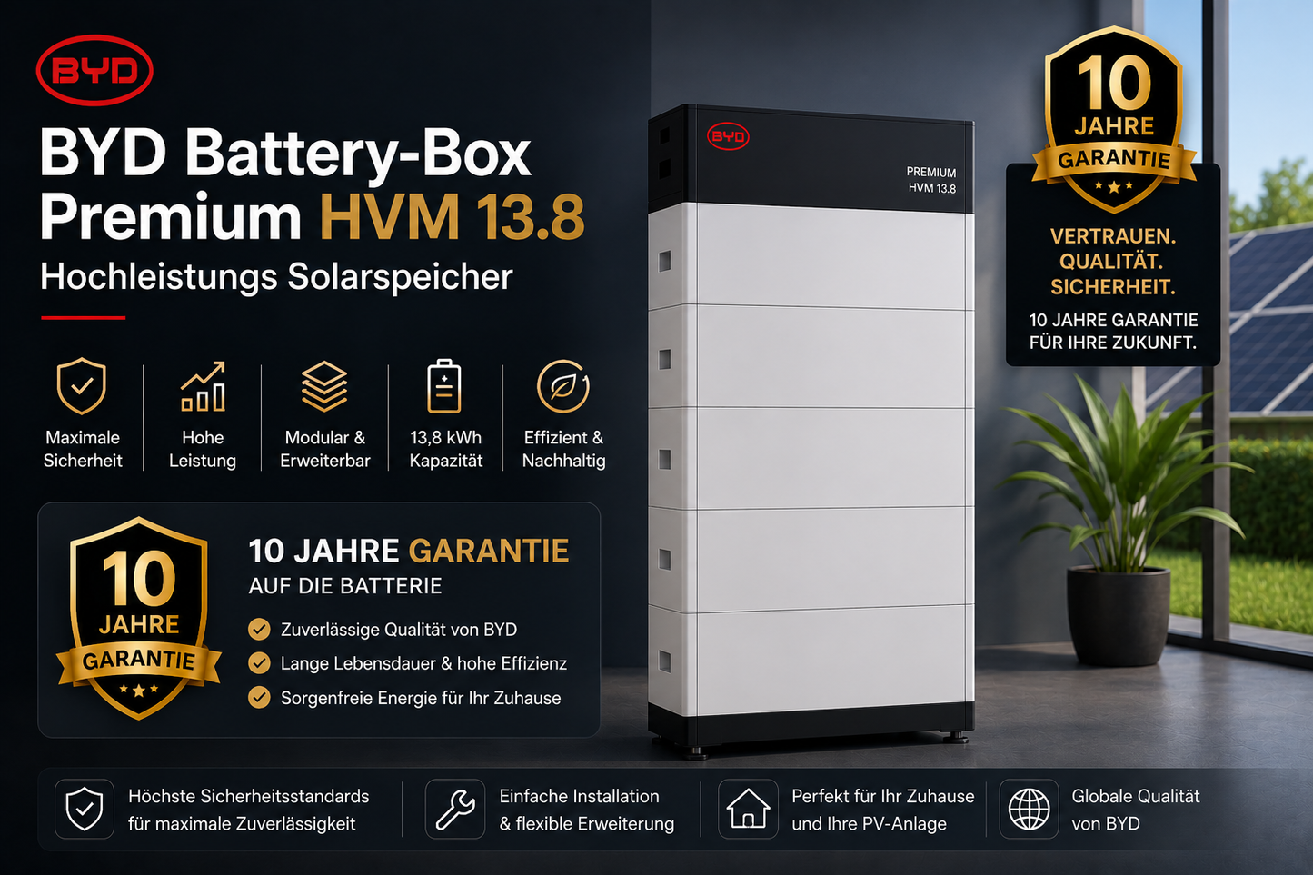 BYD Battery-Box Premium HVM – Hochleistungs Solarspeicher