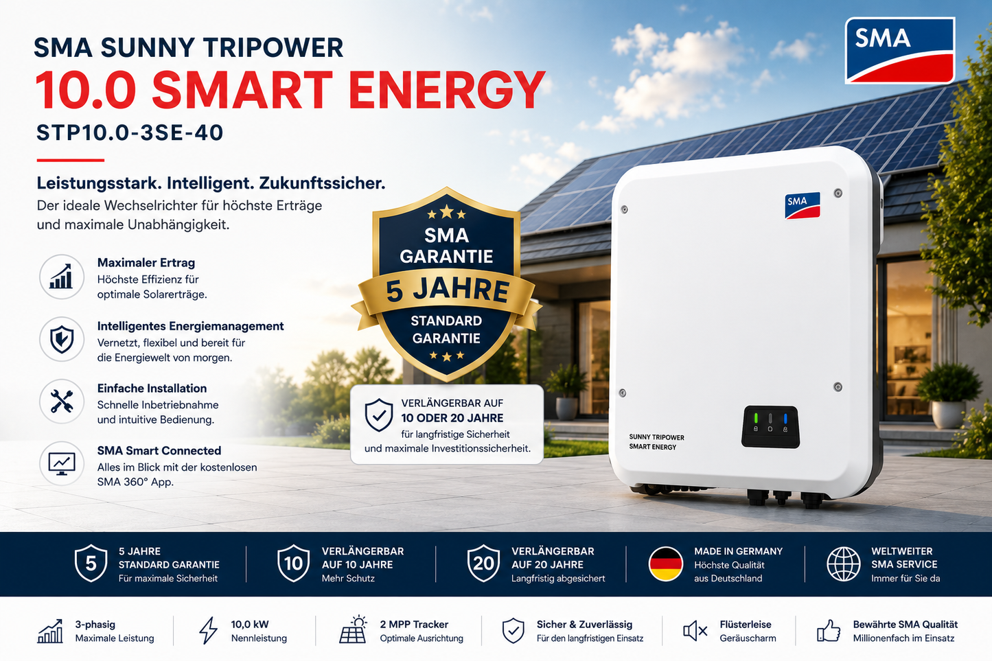 SMA Sunny Tripower 10.0 Smart Energy – STP10.0-3SE-40 Hybrid Wechselrichter