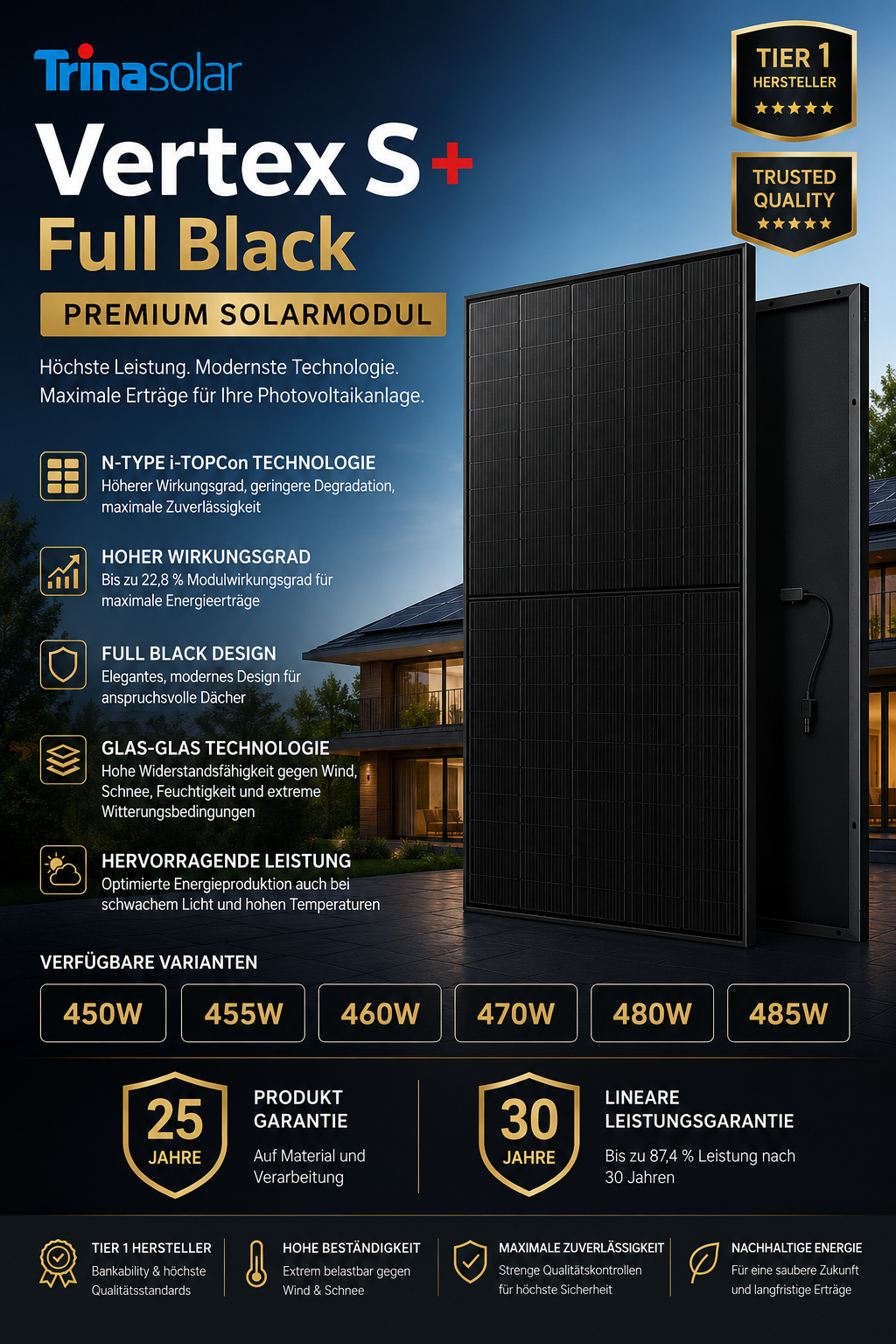Trina Solar Vertex S+ Full Black Premium Solarmodul