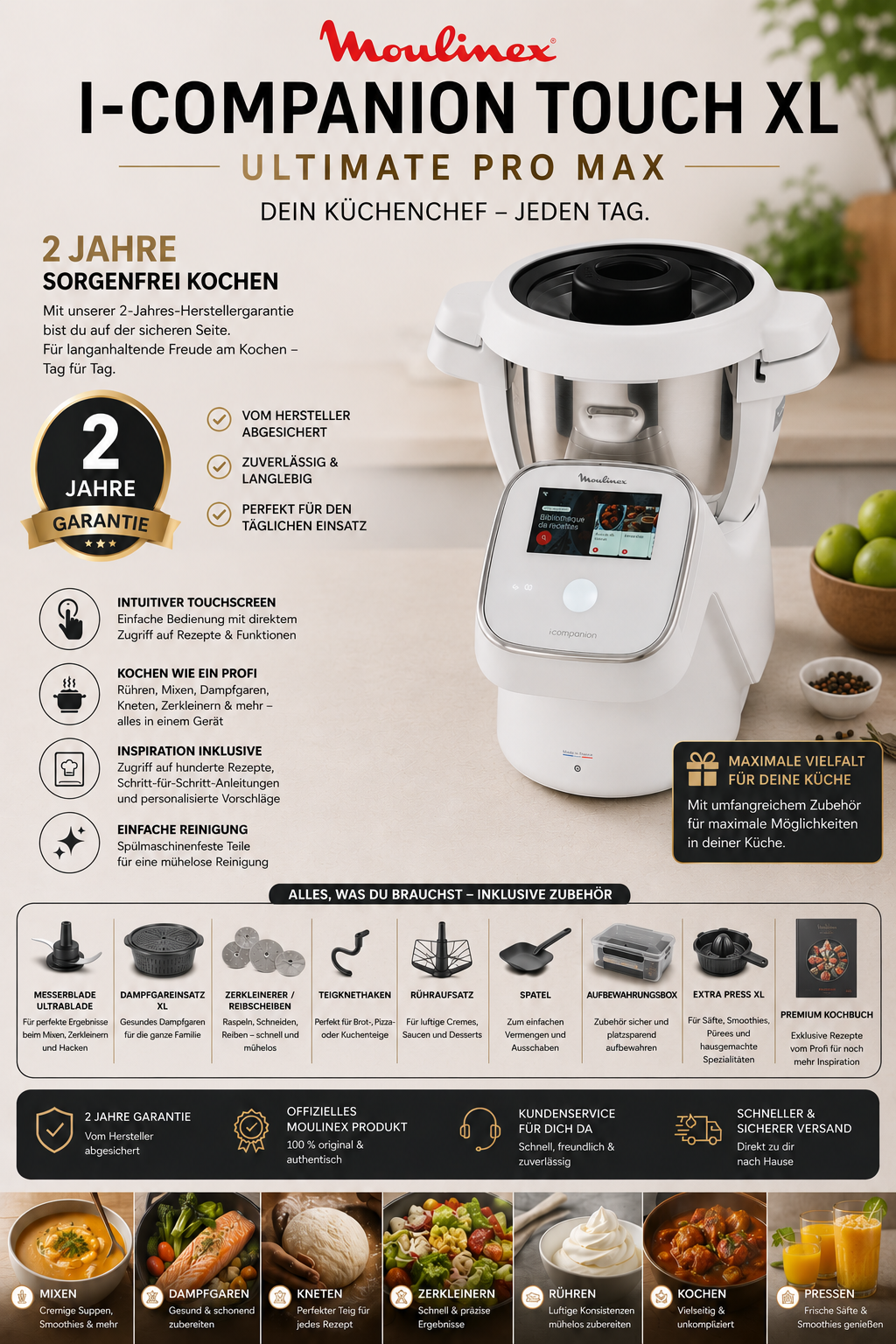 Moulinex i-Companion Touch XL Ultimate – Intelligente Premium Küchenmaschine