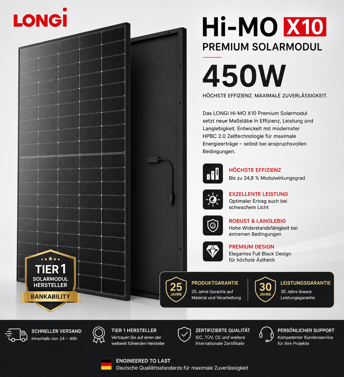 LONGi Hi-MO X10 Full black Premium Solarmodul