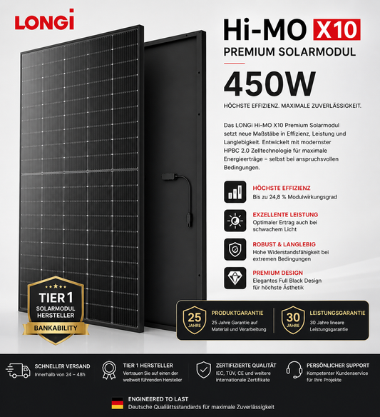 LONGi Hi-MO X10 Full black Premium Solarmodul
