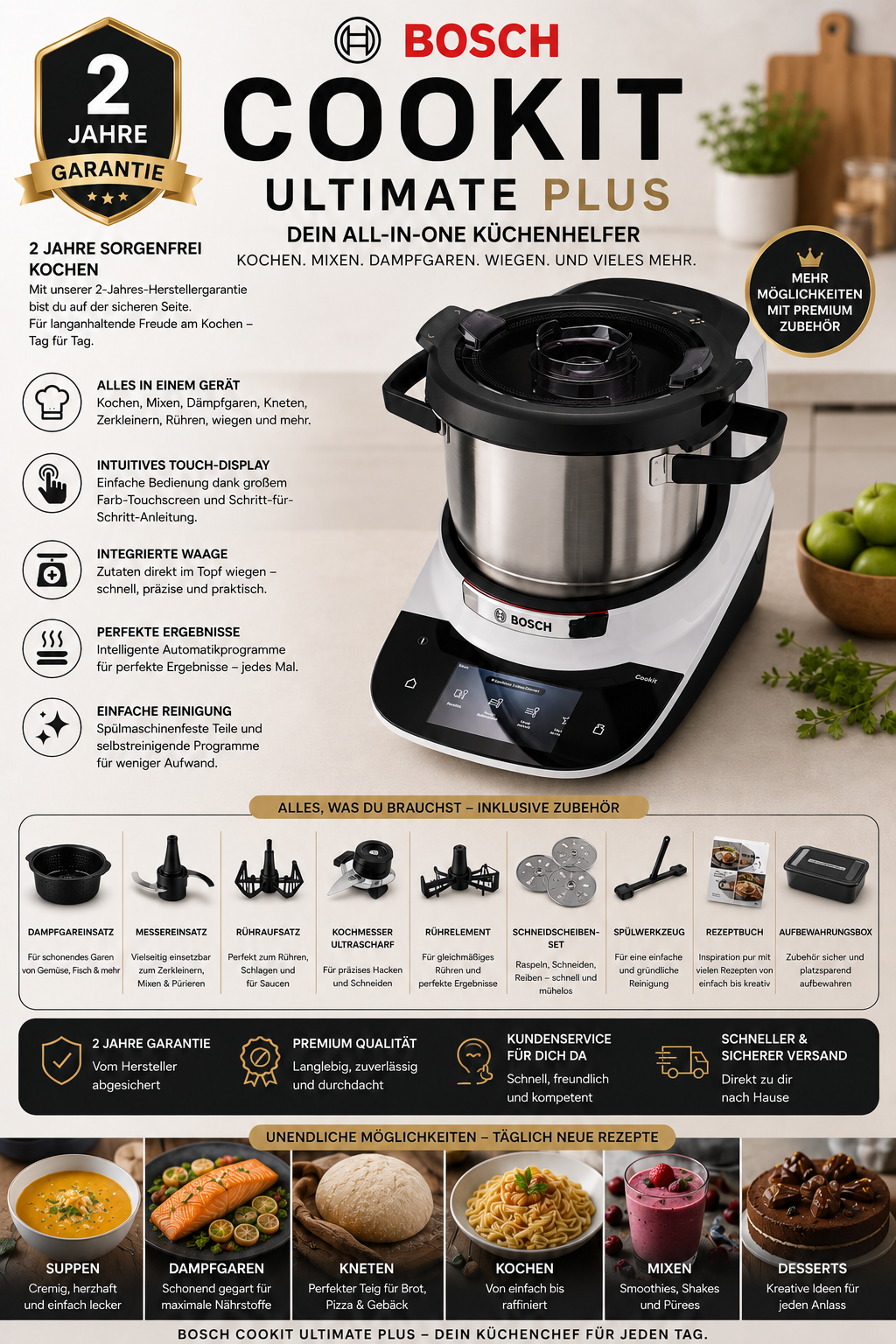 Bosch Cookit Ultimate – Intelligente Premium Küchenmaschine