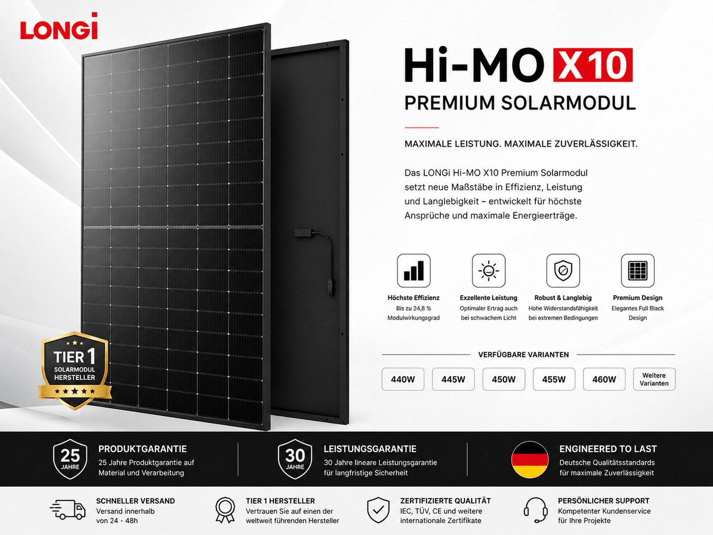 LONGi Hi-MO X10 Full black Premium Solarmodul