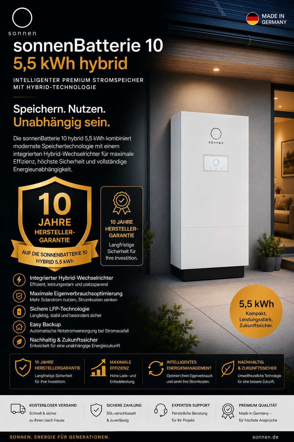 sonnenBatterie 10 hybrid – Intelligenter Premium Stromspeicher mit Hybrid-Technologie