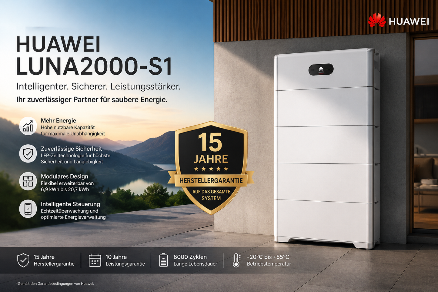 Huawei LUNA2000-S1 | Leistungsstarker Hybrid-Stromspeicher mit LFP-Technologie