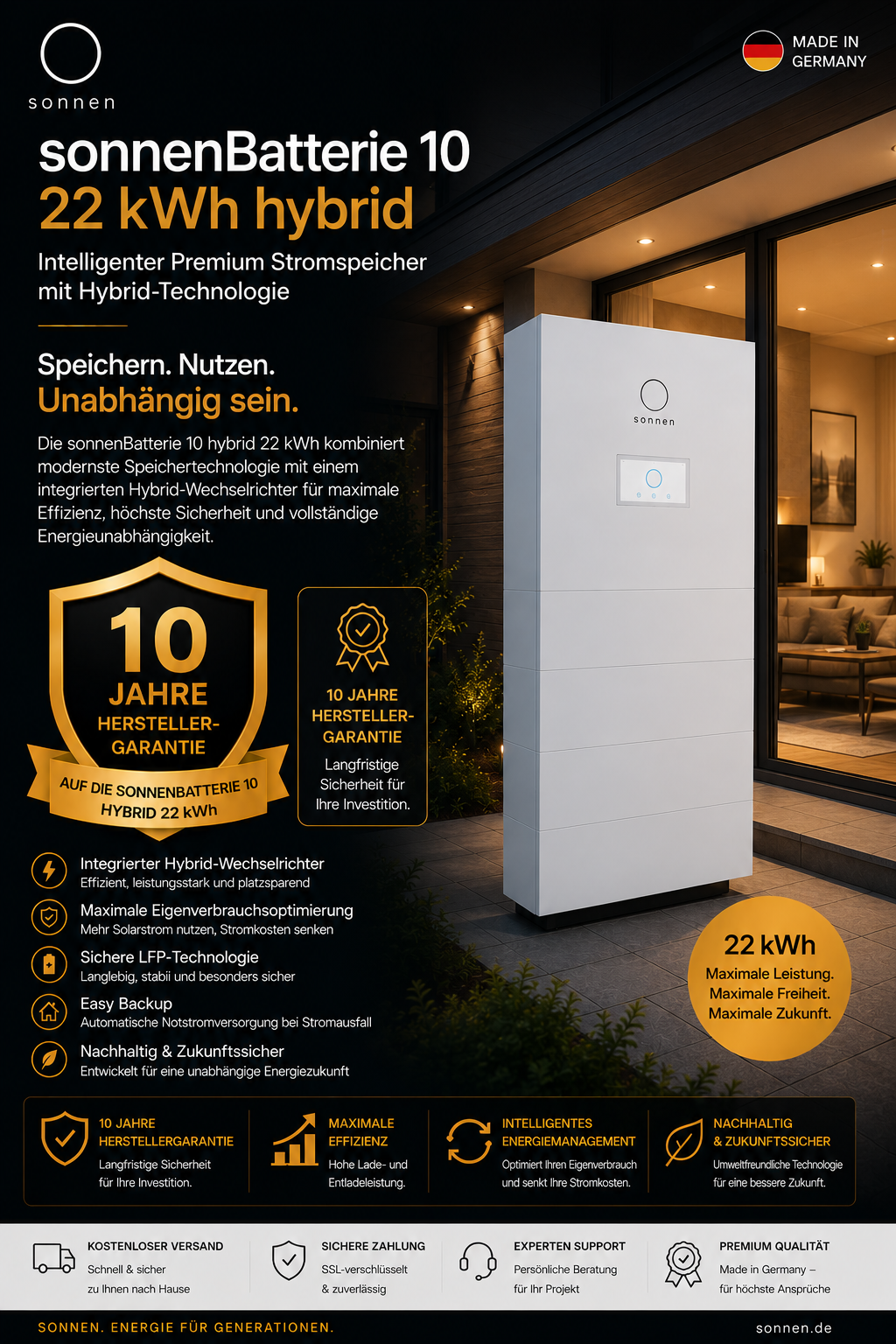 sonnenBatterie 10 hybrid – Intelligenter Premium Stromspeicher mit Hybrid-Technologie